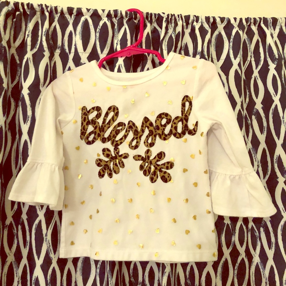 Girls toddler handmade “Blessed” shirt 3/4 sleeve